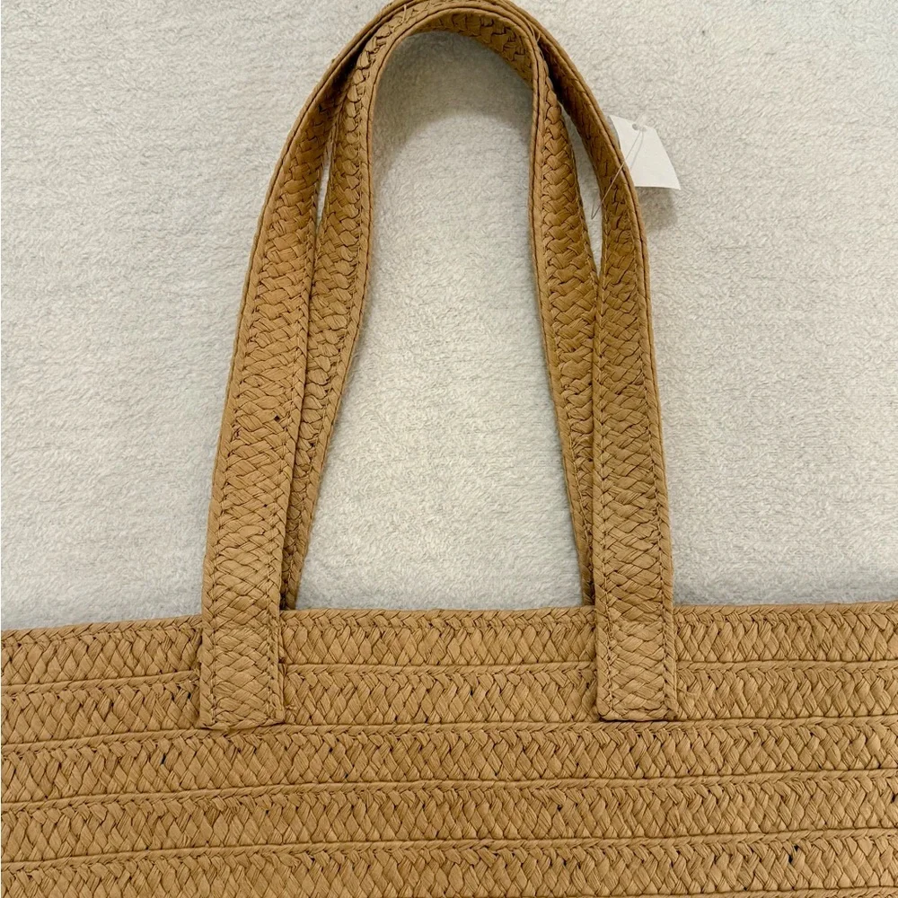 Oversized Straw Tote Bag with Sunshine Embroidery - Picture 7 of 8